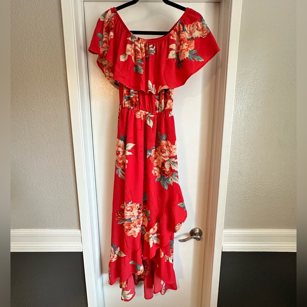 Mimi Chica Red Floral Dress